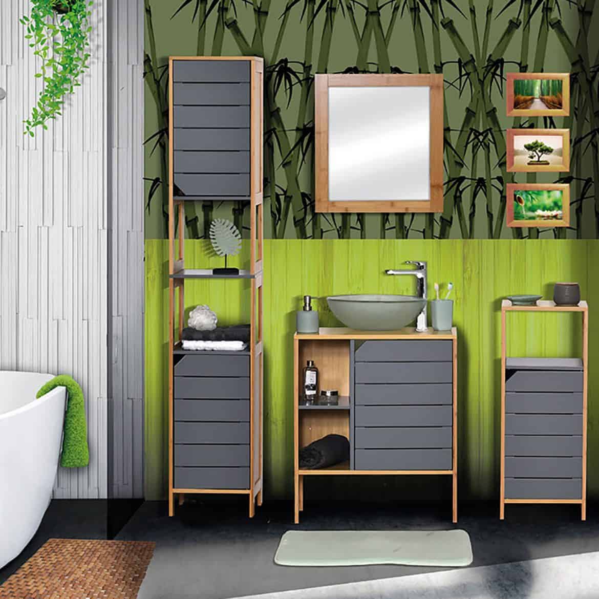 Evideco Freestanding Non Pedestal Under Sink Vanity Bath Storage Wood, Miami