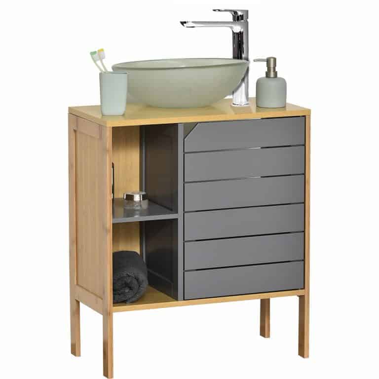 Evideco Freestanding Non Pedestal Under Sink Vanity Bath Storage Wood, Miami
