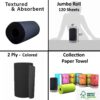 Luxury Black Colored Paper Towel Rolls 2-Ply-120 Sheets Set of 6