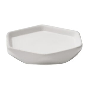 Diamond Soap Dish Cup Stoneware White