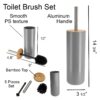 size Toilet Brush and Holder Set Grey Bamboo