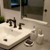 Bathroom Soap and Lotion Dispenser Diamond Stoneware White