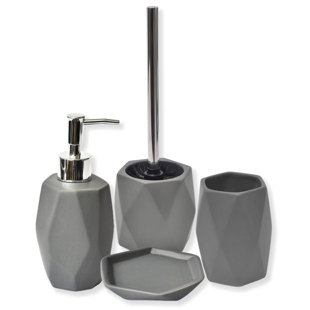 Marble Effect Bathroom Accessory Set 4-Pieces