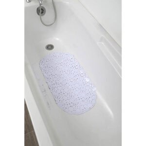 White pebbles anti-slip bathtub mat in tub