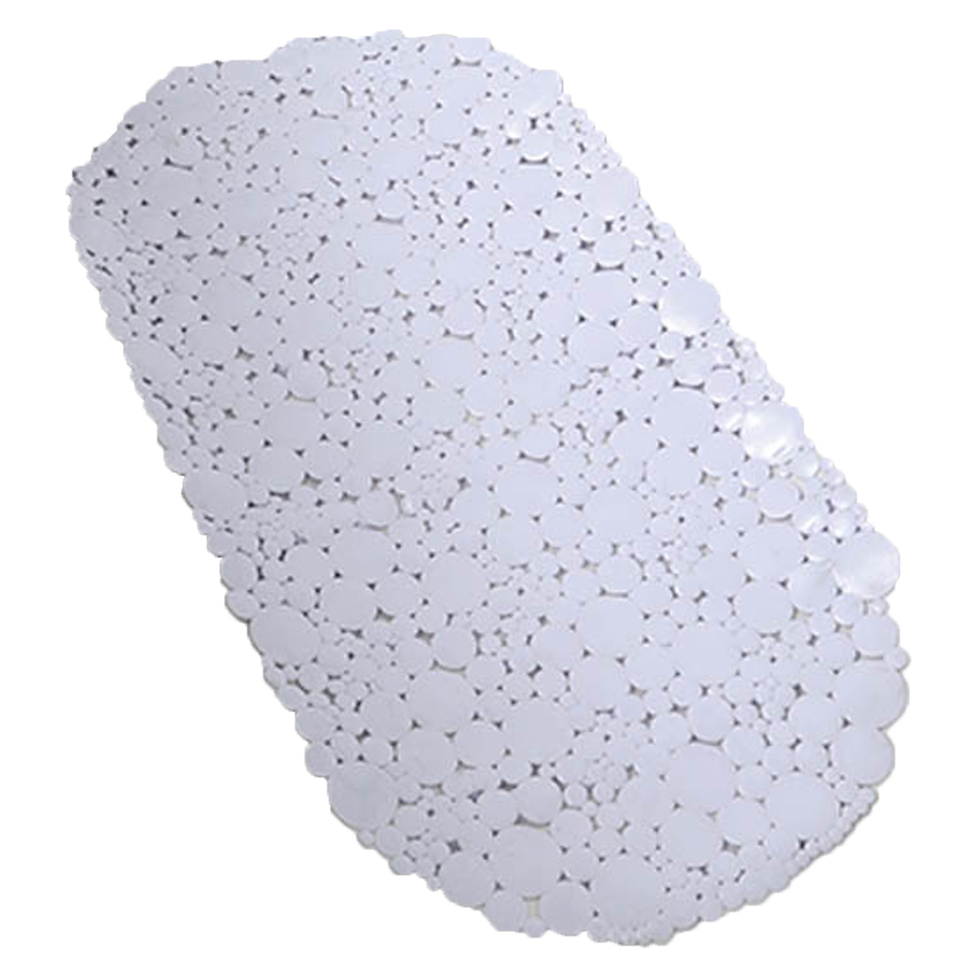 Bubbles Non-Slip Oval Bathtub Mat White 28 L x 15 W