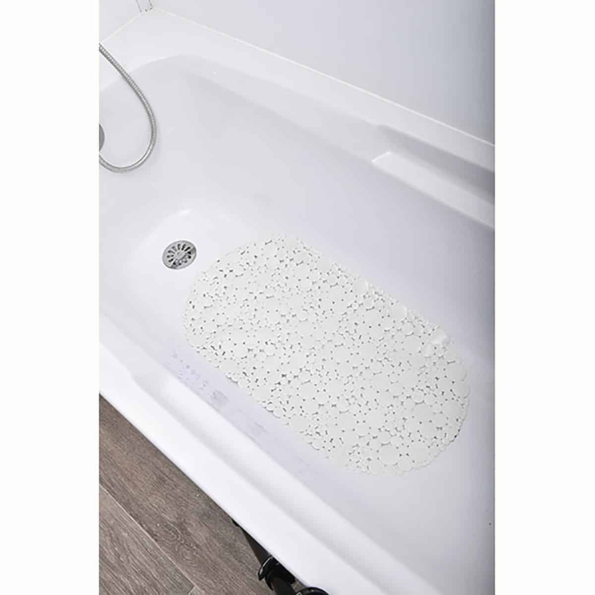 Non-Slip Bathmat Bathroom Shower Pad PVC Pebble Suction Cup Bathtub Mat 28"x 15" 