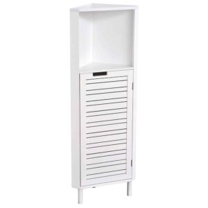 Storage Corner Cabinet Shelf Miami White
