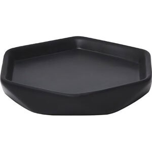 Bathroom Soap Dish Cup Diamond Stoneware Black