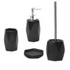 Bath Toilet Bowl Brush and Holder Diamond Stoneware Black
