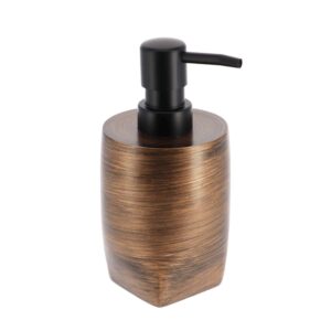 Bath-Countertop-Soap-&-Lotion-Dispenser-WENGE-Effect-Resin-Brown-Gold