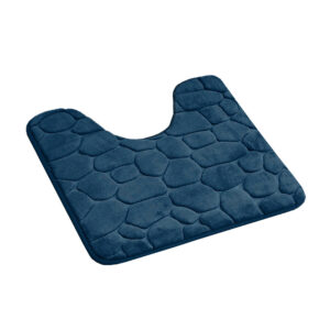 Navy Blue Toilet Contour Rug Memory Foam Mat