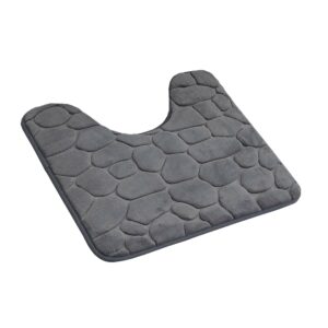 Dark Gray Toilet Contour Rug Memory Foam Mat