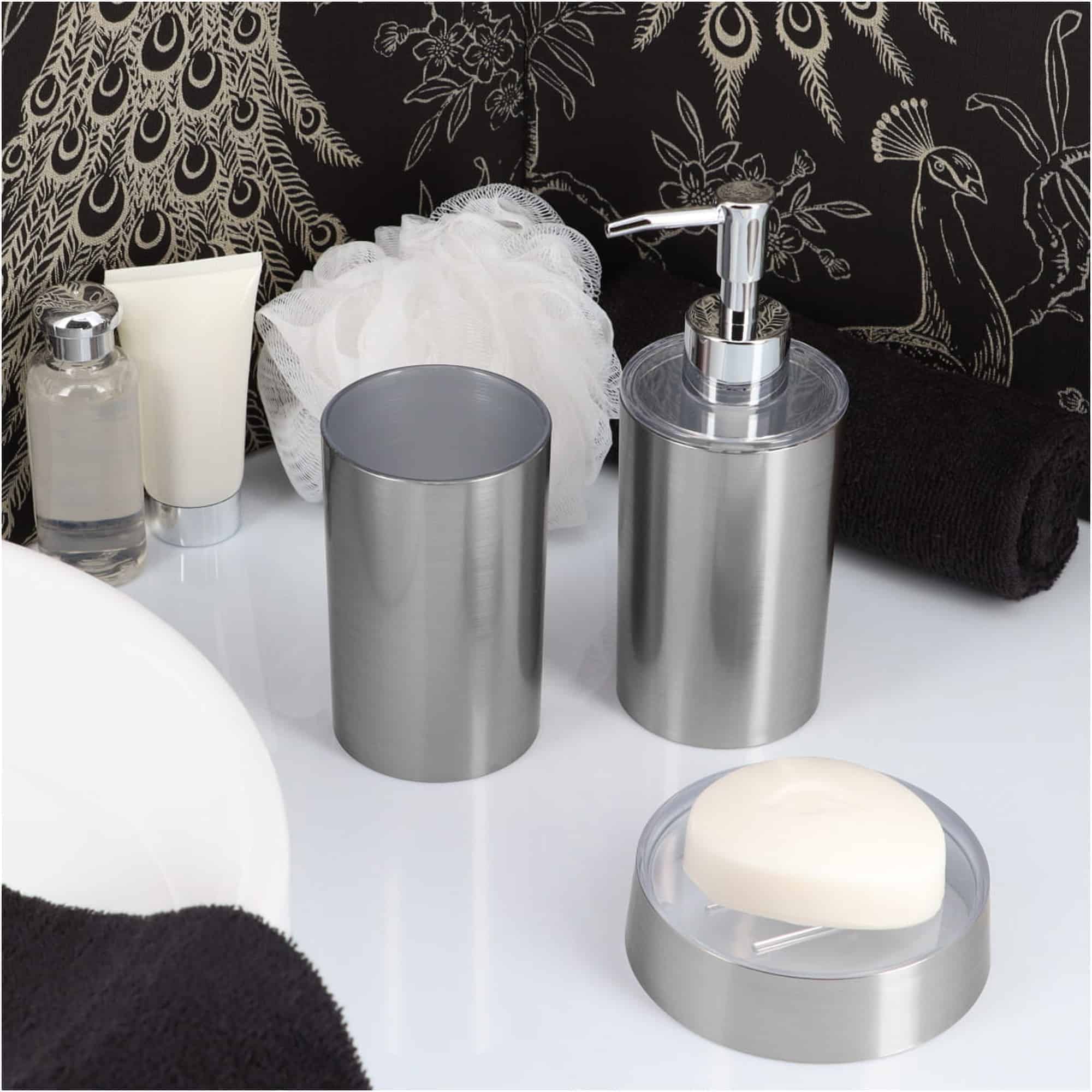 Brushed Aluminum Bathroom Accessory Set 5-Pieces Noumea