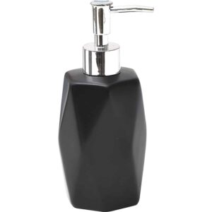 Bathroom Soap and Lotion Dispenser Diamond Stoneware Black