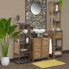 Non Pedestal Under Sink Storage Vanity Cabinet 2 Doors Elements Acacia Wood Grey