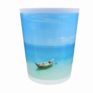 Coconut Island Printed Trash Can Wastebasket Plastic 4.5-liters-1.2-Gal