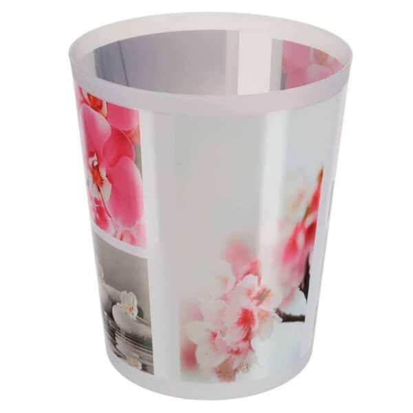 Orchid Printed Trash Can Wastebasket Plastic 4.5-liters-1.2-Gal