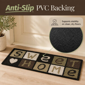 Sweet Home entrance mat with non-slip black PVC backing on an indoor floor