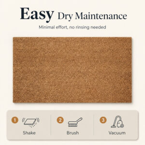 Natural coconut door mat easy care guide shake brush or vacuum