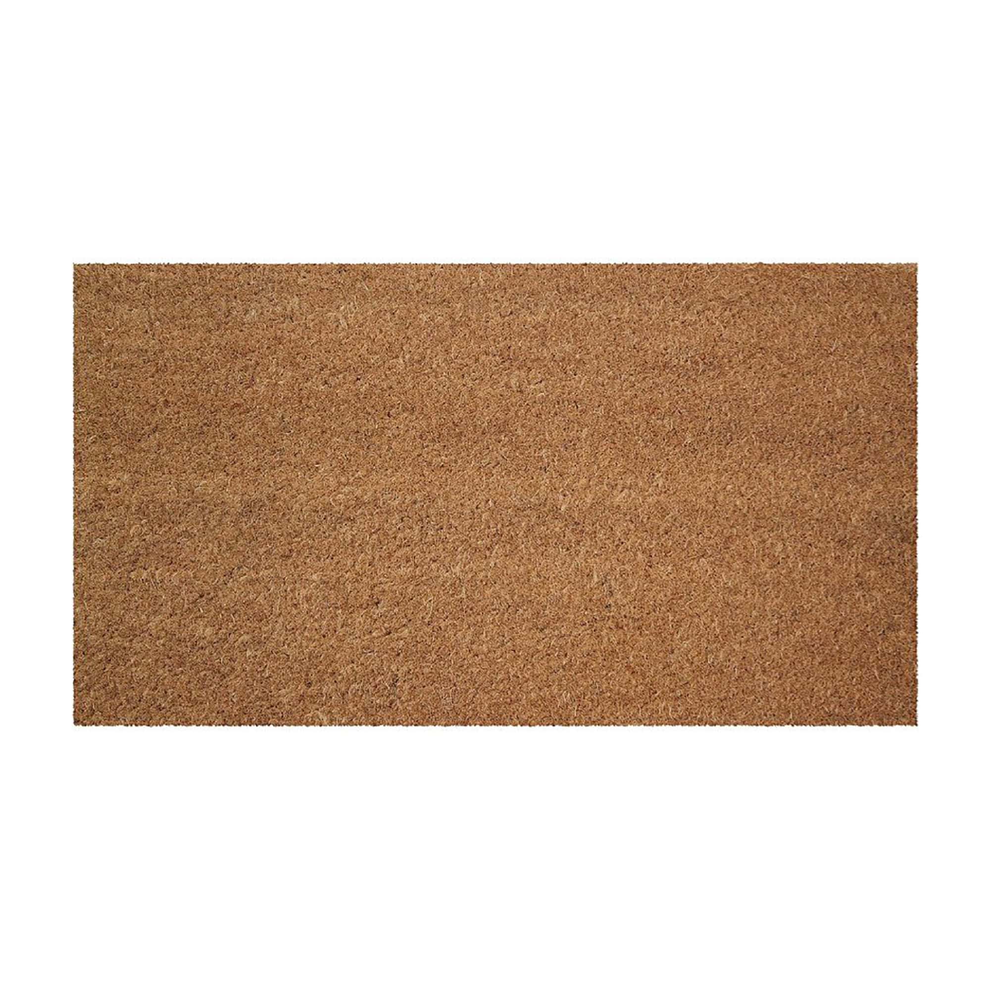 “Natural coir doormat 24x13 inches on white background”