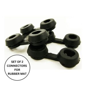 set of 2 connectors for rubber mats on white background