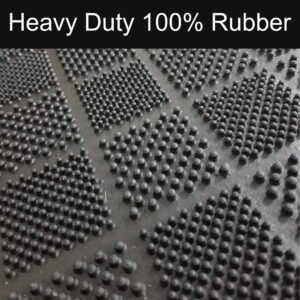 Heavy duty rubber surface close up with raised grip pattern
