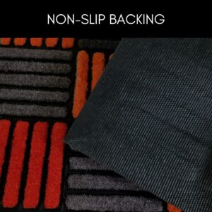 Close-up of checkered doormat corner highlighting non-slip rubber backing