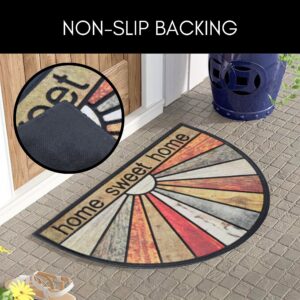 144131040-Non-Slip Backing of Home Sweet Home Mat for Stability: Focused image showcasing the secure non-slip backing of the radiant "Home Sweet Home" doormat.
