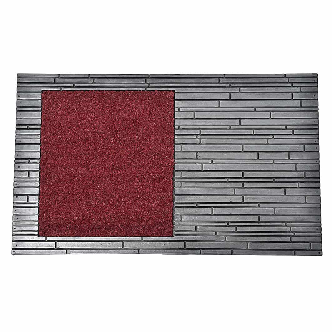 Sheltered Front Door Mat Colin Coir Coco Rubber 30x18 Red Grey