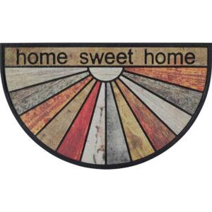 Home Sweet Home Half Round Front Doormat Outdoor 30 x 18 Recycled Rubber Door Mat for Entry Way