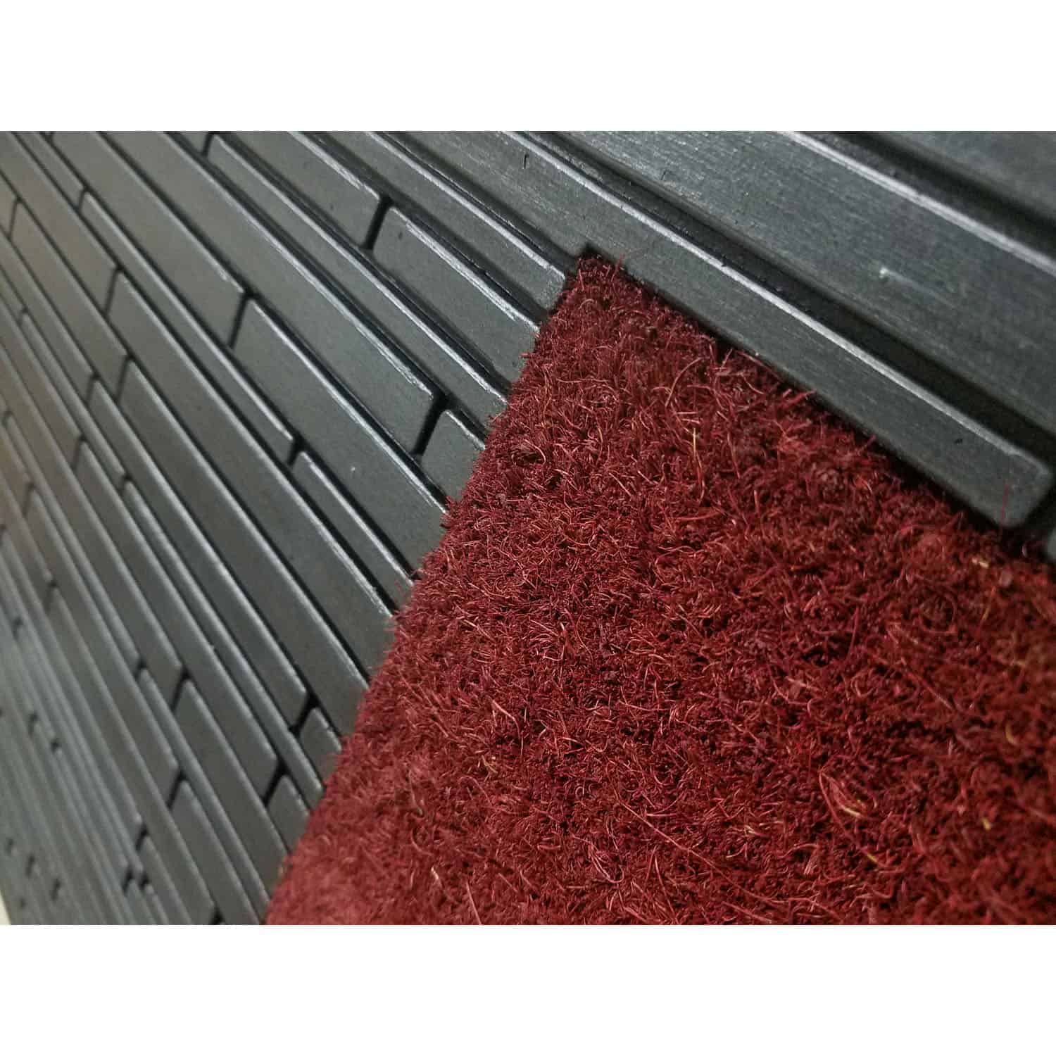 Sheltered Front Door Mat Colin Coir Coco Rubber 30x18 Red Grey