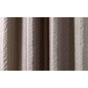 Striped Jacquard Crash Curtain Panel Grommet Lineo Taupe 55 W X 102''L