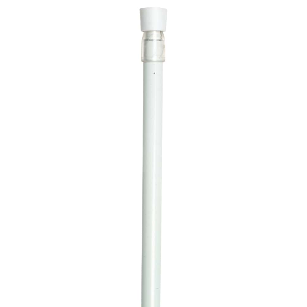 Small Adjustable Tension Rod Round Shape Diam 3-8 15" to 23"(40-60 cm)White