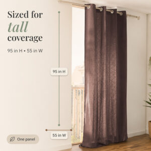 Extra long 95 inch mocha brown panel covering a floor height window