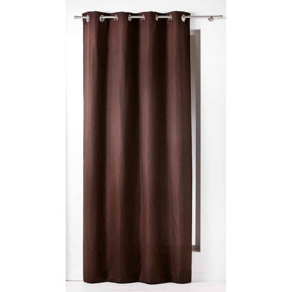 Solid Cotton Window Curtain Panel Grommet Panama Brown 55''W x 95''L