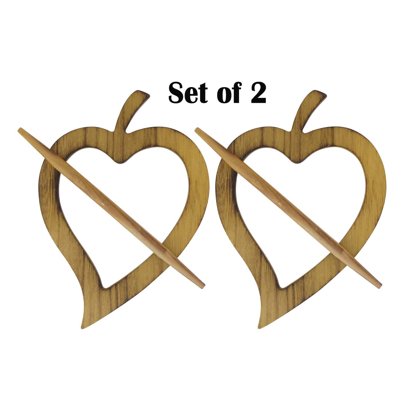 Set of 2 Wooden Heart Tieback Fjord Big Size
