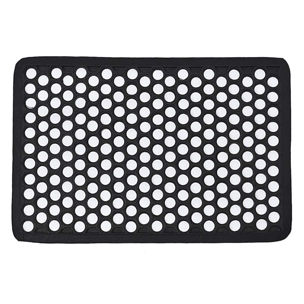 Outdoor Front Door Mat Harold Railing Rubber Rug 24x16 Black