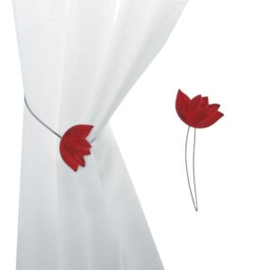 red resin tulip curtain tieback on white background