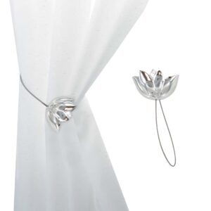 chrome resin tulip curtain tieback on white background