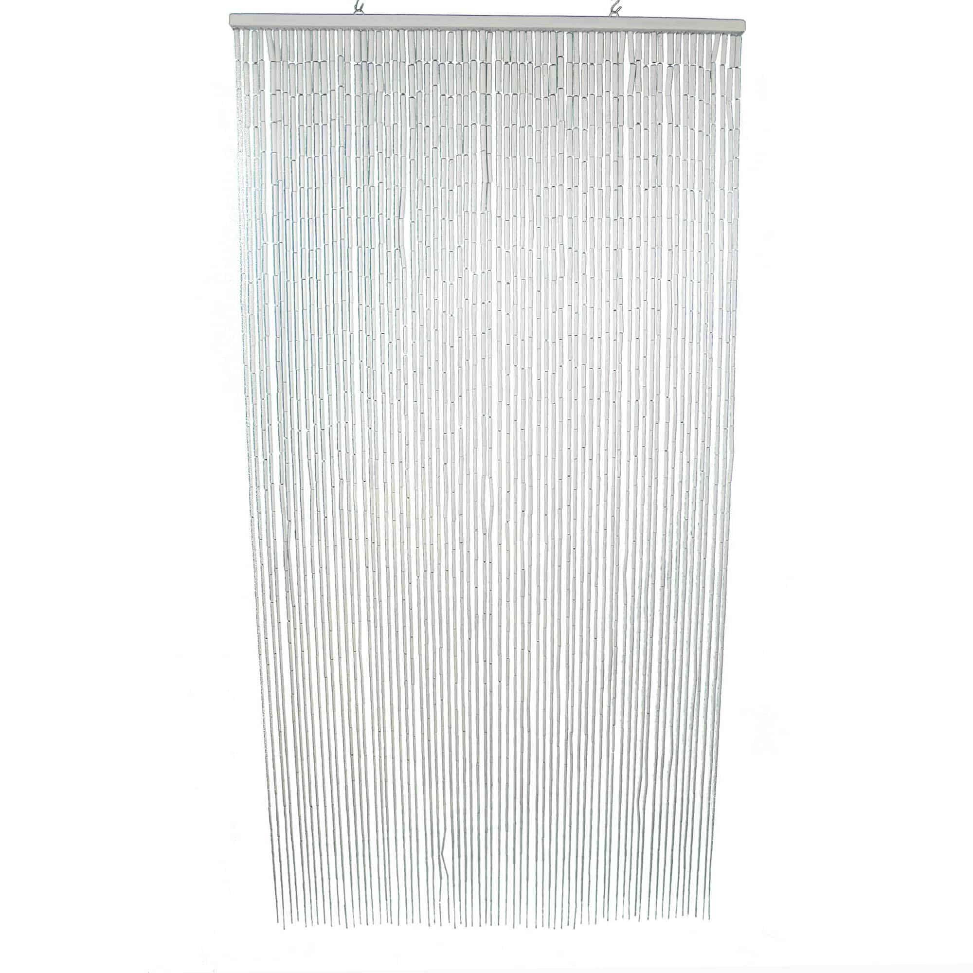 Evideco Wooden Sticks Beaded Curtain Doorway 65 Strings Natural 78.8"H x 35.5"W 