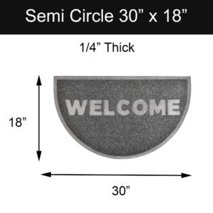 Semi circle welcome doormat dimensions 30 x 18 inches diagram