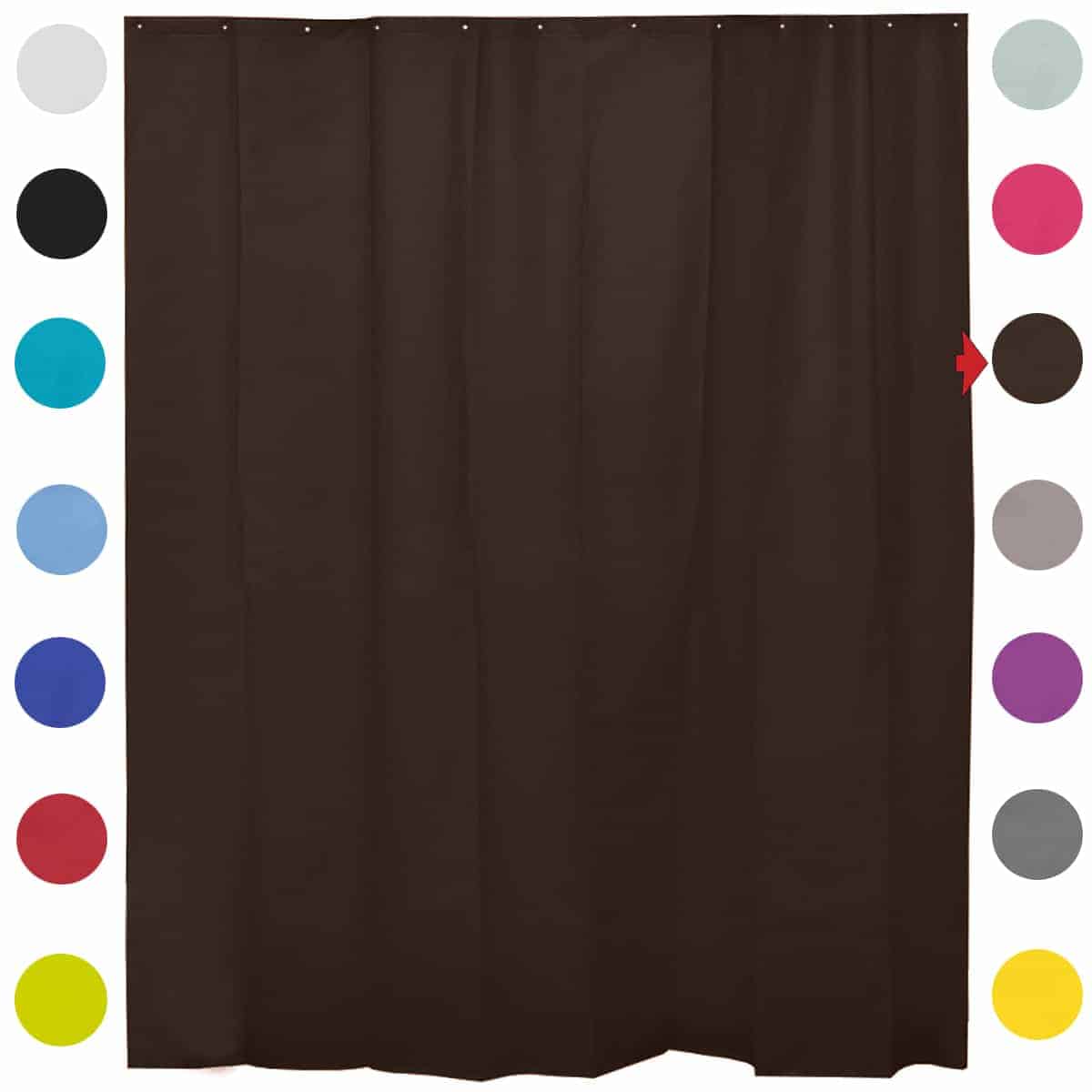 Extra Length PEVA Bathroom Shower Curtain Brown 71"L x 79"H