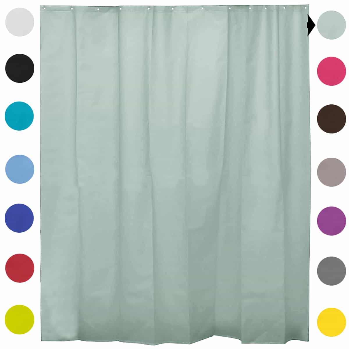 Extra Length PEVA Bathroom Shower Curtain Almond Green 71"L x 79"H
