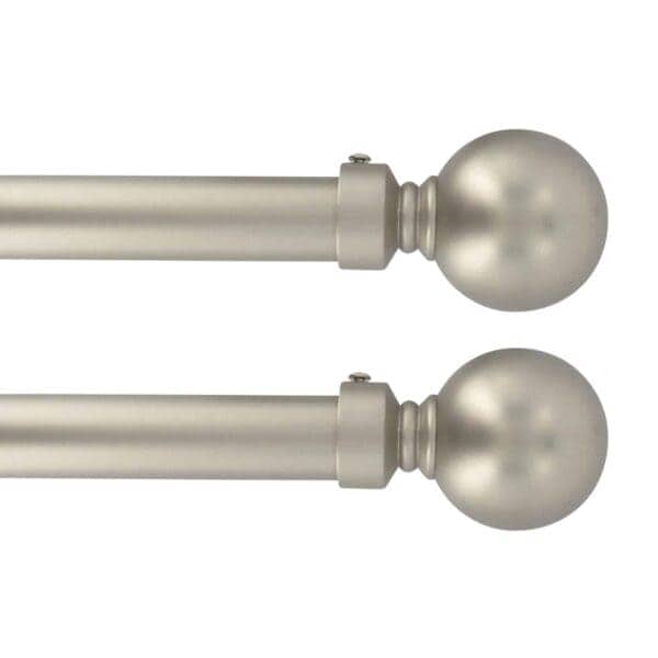 2 Pack Adjustable 1" Single Window Curtain Rod 50" to 82" Silver