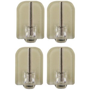 Self Adhesive Hooks Sash Rod Kitchen Curtains Set of 4 - Clear