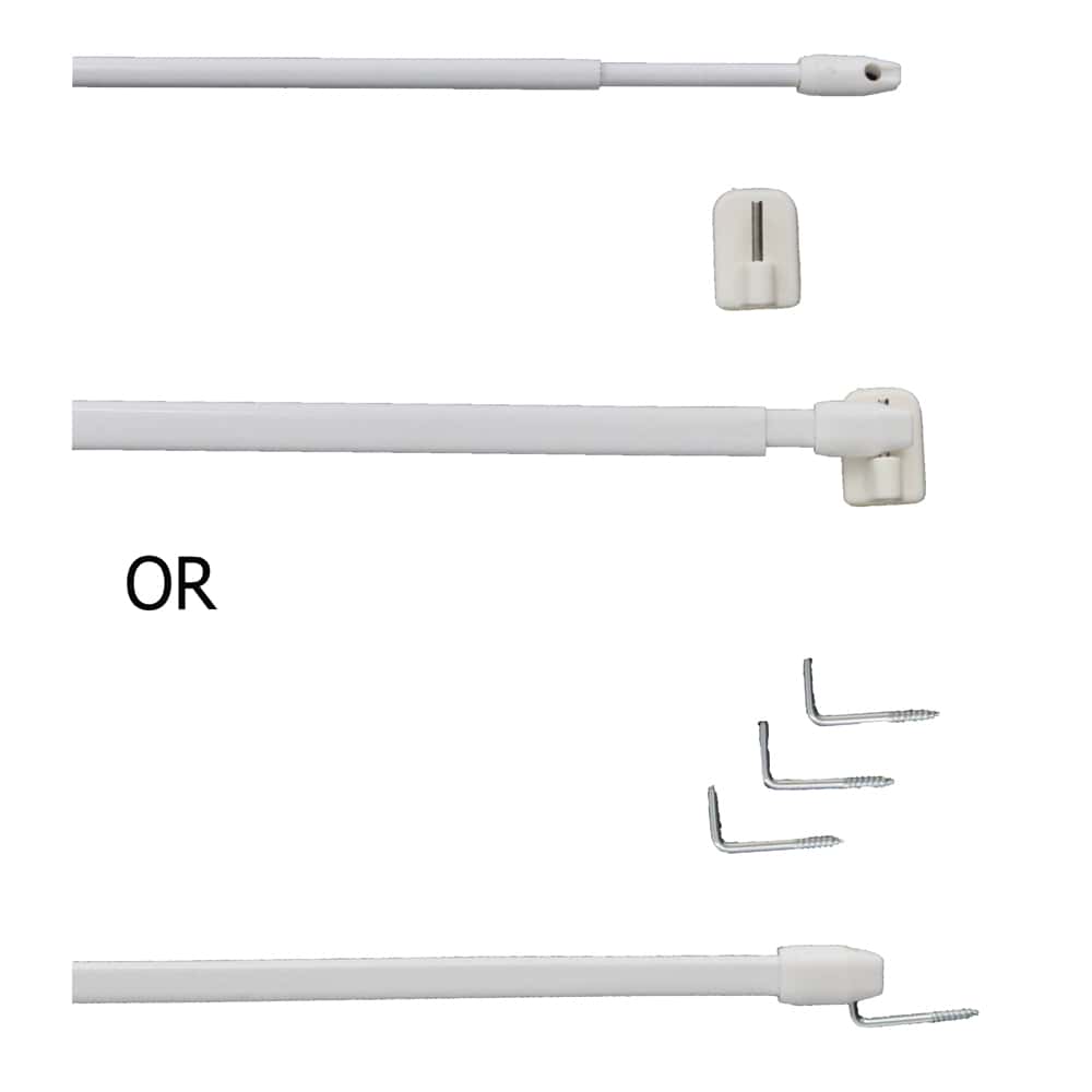 White Adjustable Flat Sash Rod 24" to 31.8" Set of 2