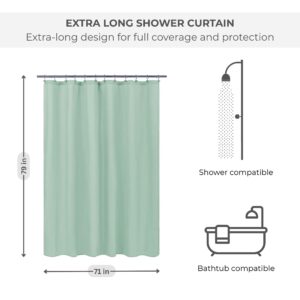 Shower curtain dimensions with icons and size info