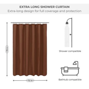 Shower curtain dimensions with icons and size info