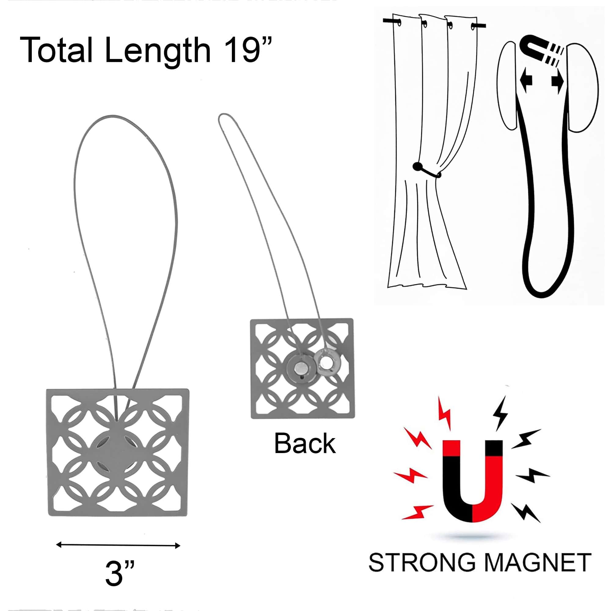 Metal Geometric Tieback With Magnet Circles