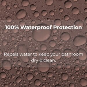 Water droplets showing waterproof shower curtain